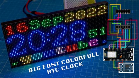 Colourful Digital Clock Big Font P4 Led Display Esp8266 Nodemcu With