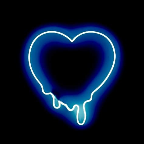 Blue Aesthetic Neon Heart Wallpaper Midnight Dreamers
