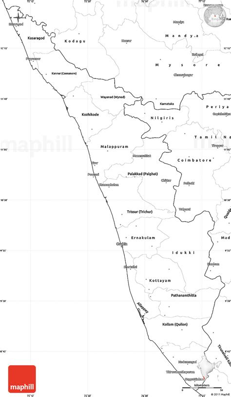 Blank Simple Map Of Kerala