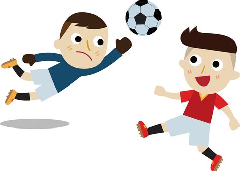 Football Cartoon Illustration Kids Playing Soccer Animation Png