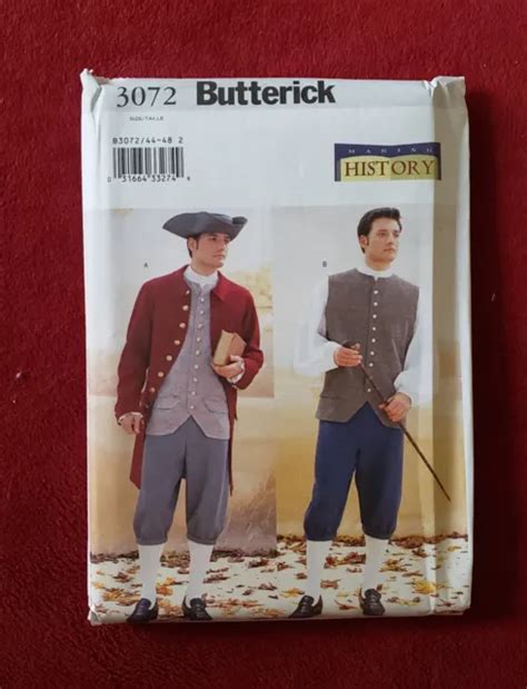 Butterick Mens Costume Sewing Patterns Uniforms Historical Uncut New