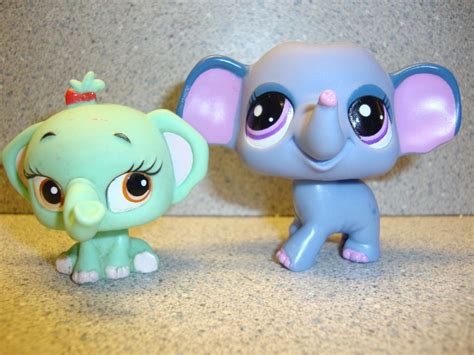 Littlest Pet Shop Lot Mommy And Baby Elephant