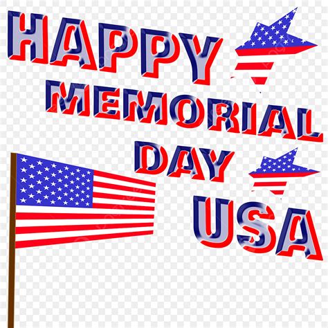 Happy Memorial Day Clipart Transparent Png Hd Happy Memorial Day Usa With American Flag