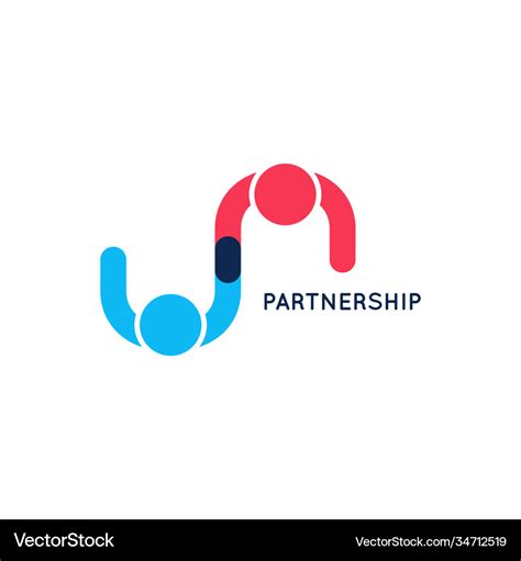 Partnership Business Logo Teamwork Logo On White Vector Image