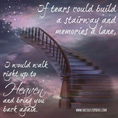 If Tears Could Build A Stairway Abd Memories A Lane I Would Walk Right