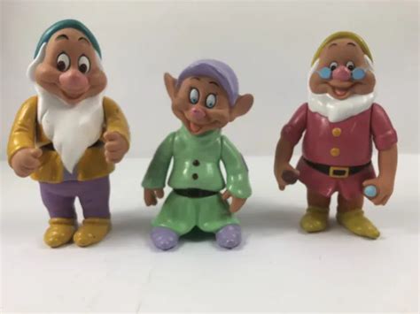 Vintage Disney Snow Whites Seven Dwarfs 5 6” Vinyl Plastic Figures 14