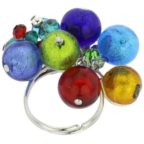 Murano Rings Sorgente Murano Glass Ring Multicolor