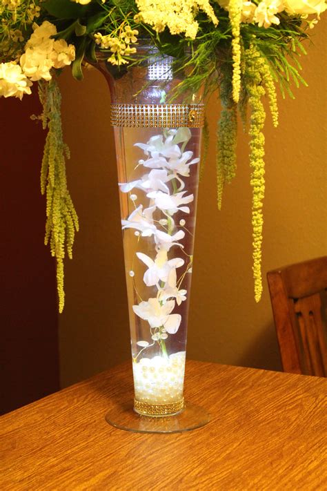 Submerged Orchid Centerpiece Led Light Rhinestones Submerged Orchid
