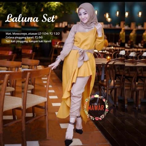 15 model baju gamis brokat pesta pernikahan terbaru 2019/2020. Model Baju Kondangan Setelan Celana / Inspirasi Baju ...