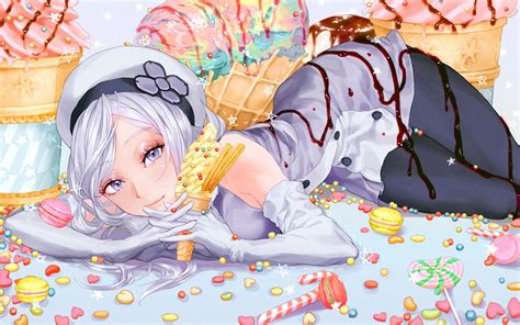 wallpaper illustration food anime girls cartoon ice cream candies play snacks gundam