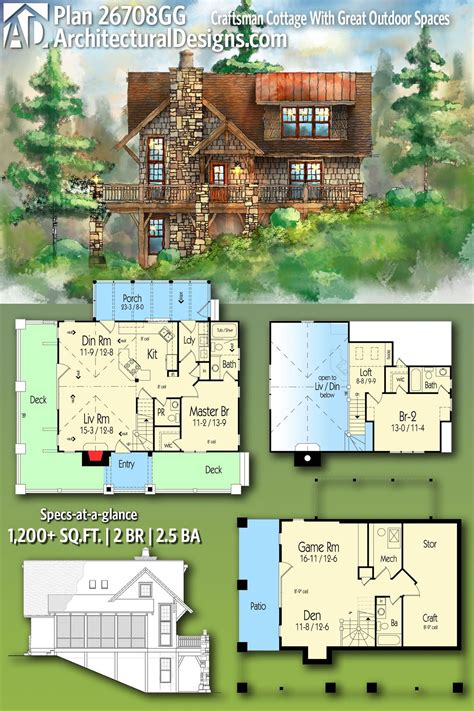 Plan 26708gg Craftsman Cottage With Great Outdoor Spaces In 2020