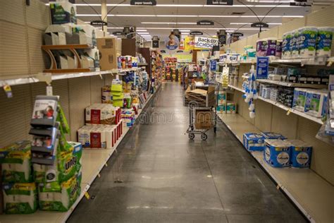 Kroger Retail Store Paper Towel And Toilet Paper Aisle Blown Out