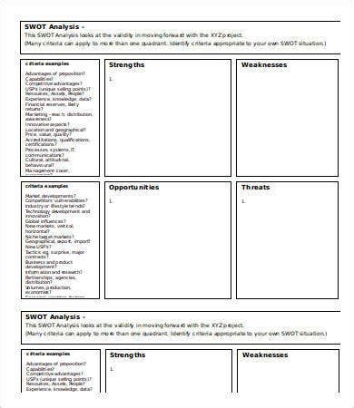 Download free swot analysis templates and matrices to assess your project's strengths & weaknesses. 15+ SWOT Analysis Templates - Word | Free & Premium Templates