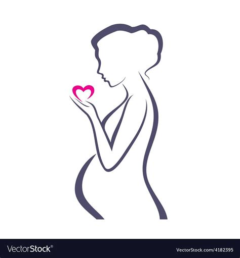 Simbolo Da Mulher Gravida Desenho Estilizado Vector Desenho Images