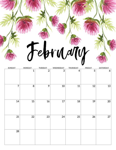 If you need a free printable february calendar, look no further! Free Printable 2021 Floral Calendar | Paper Trail Design