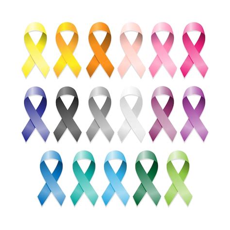 Premium Vector Cancer Ribbons Set