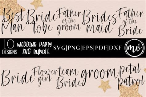 Wedding Party Svg Bundle 10 Graphic By Mockup Venue · Creative Fabrica