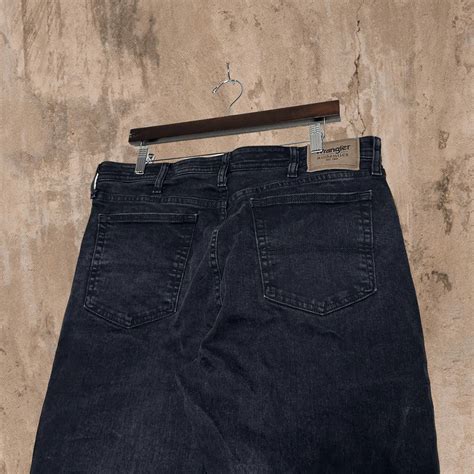 Wrangler Jet Black Wrangler Work Jeans Relaxed Fit Tan Logo Tab Grailed