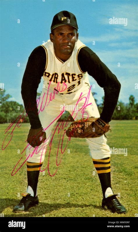 Autographed Photo Of Roberto Clemente Who Was A Hall Of Fame Baseball