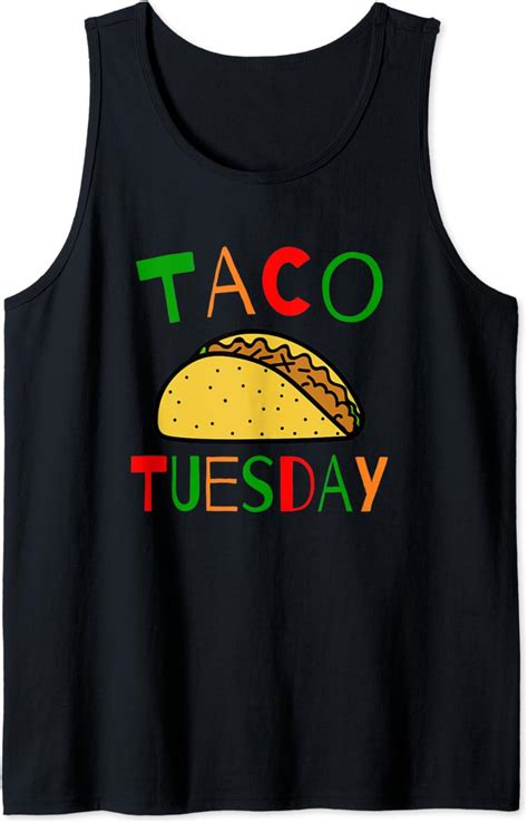 Amazon Com Taco Tuesday Shirt Colorful Taco Tank Top Clothing