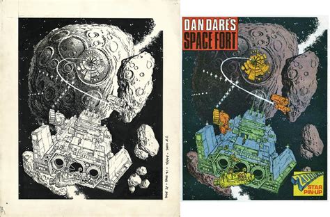 Dan Dare Space Fort 2000ad Star Pin Up Brian Lewis Comic Art For