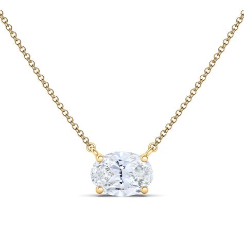 Oval Diamond Necklace Lab Diamonds Hautecarat®