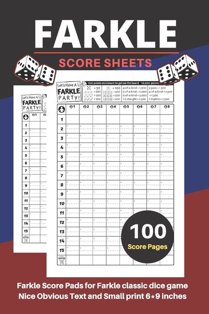 F Scoresheets Farkle Score Sheets V6 Elegant Design