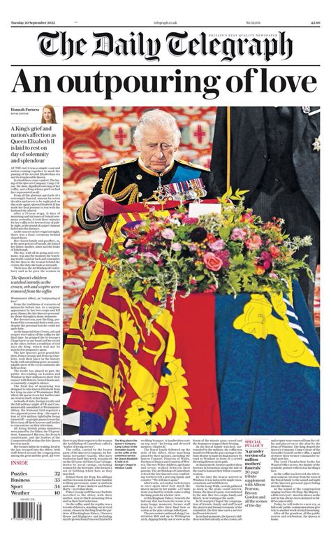 Daily Telegraph Front Page 20th Of September 2022 Tomorrow S Papers