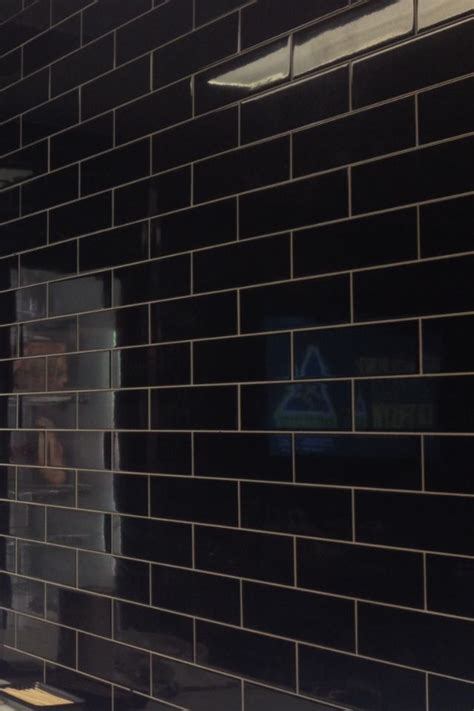 Glitter grout bathroom kitchen tiles wall and floor tiles different colours 1kg. Loving the black subway tile and white grout. | Black ...