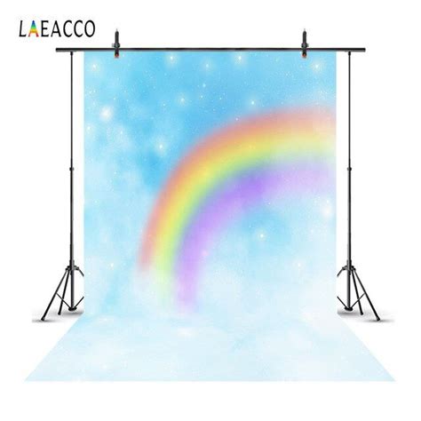 Laeacco Dreamy Rainbow Stars Clouds Baby Children Photography