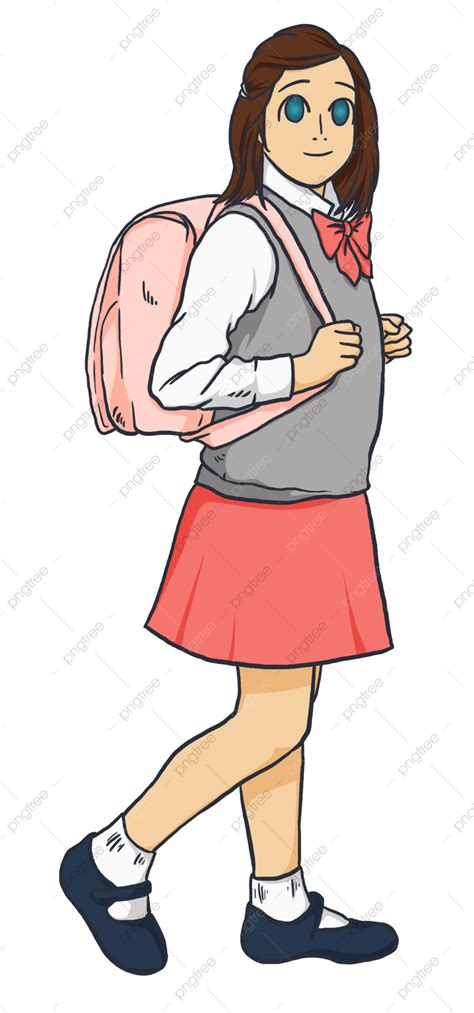Carrying Bags White Transparent Cartoon Girl School Uniform Carry