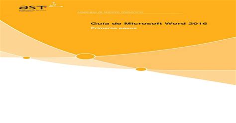Pdf Guía De Microsoft Word 2016 · Opendocument Texto Sin Formato O