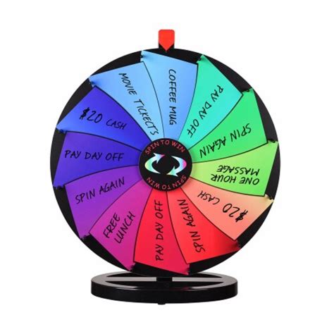 24 Tabletop Color Prize Wheel 12 Slots Editable Spin Game Trade Show