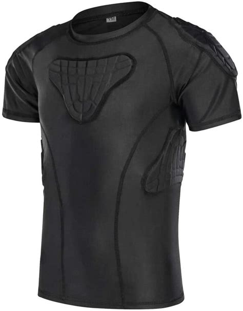 Tuoy Youth Padded Compression Shirts Chest Rib Protectors For Football