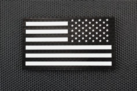 Black And White Infrared Reverse Us Flag Patch Britkitusa