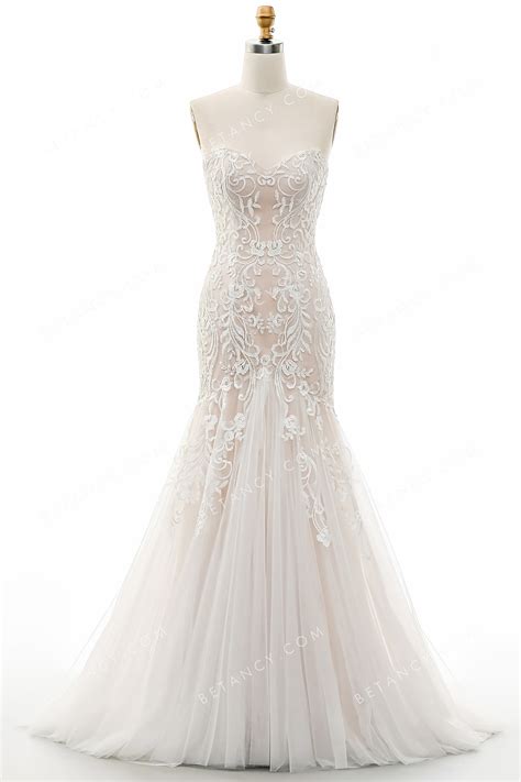 Strapless Wholesale Pearl Pink Designer Wedding Dress Betancy