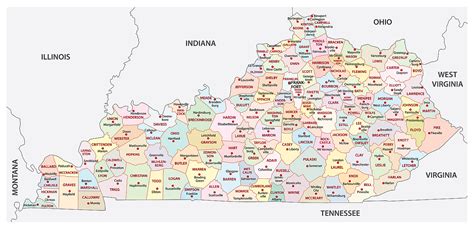 Printable Map Of Kentucky Counties Printable World Holiday