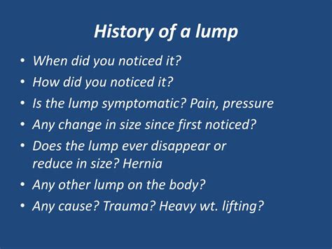 Ppt History And Examination Of A Lump Powerpoint Presentation Free