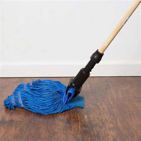 Small 15 Oz Microfiber String Mop With Scrubber And 5 Band Blue