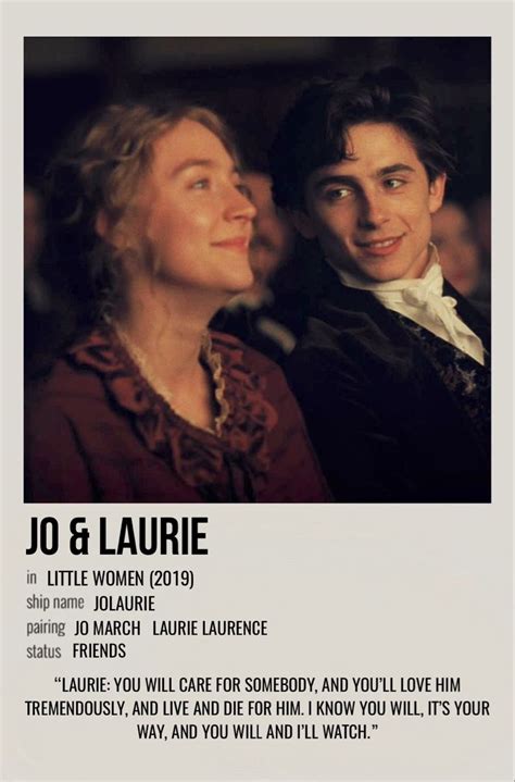 Jo And Laurie Little Women Quotes Woman Movie Women Poster