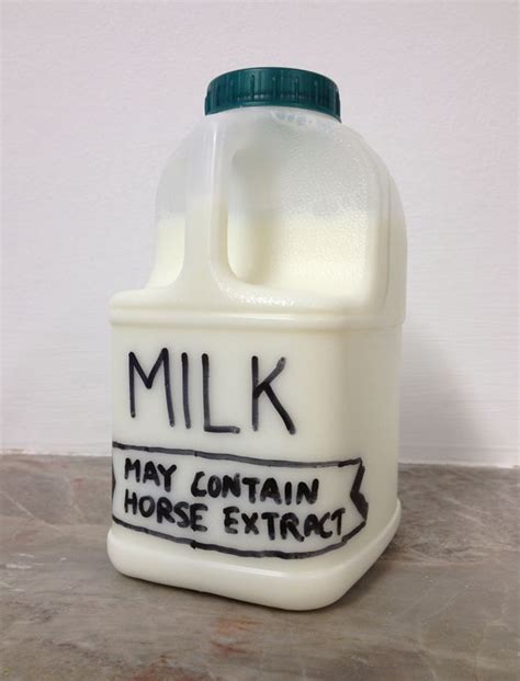 May Contain Horse Extract Milk Label Milk Bottle Label Design Milk