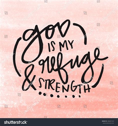 God My Strength Quote Bible Verse ภาพประกอบสต็อก 386801524 Shutterstock
