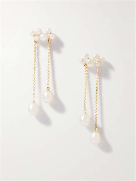 Anissa Kermiche Wuthering Heights Karat Gold Pearl Earrings Net A