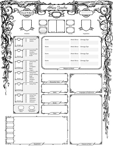 Custom Dnd Character Sheet Maker