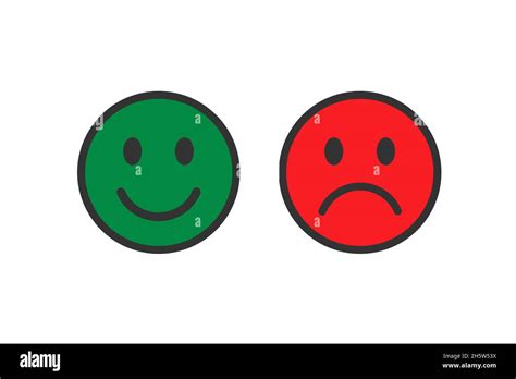 Modern Emoji Smile Face Happy Neutral And Sad Unhappy Emoticon Set