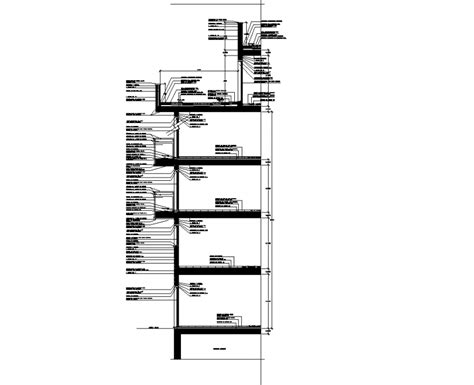 Detail Building Façade Section Plan Dwg File Detailed Drawings Brick