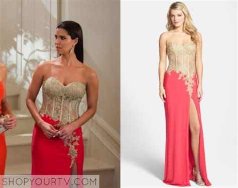 Devious Maids Season 3 Episode 3 Carmens Red And Gold Dress Fashion