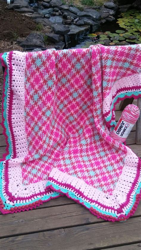Planned Color Pooling Crochet Afghan With Vvcal Border This Turned