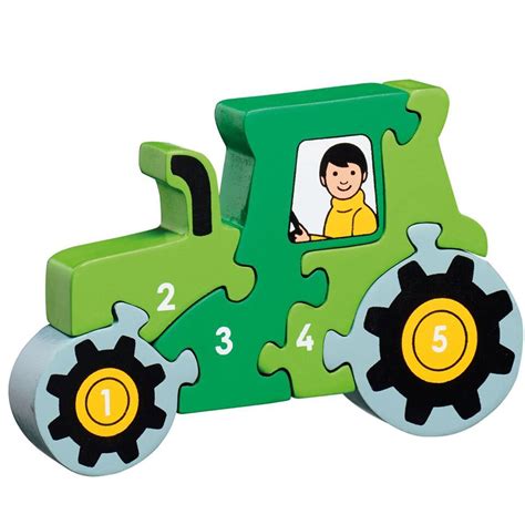 Puzzle piece cut becomes even more important here. Tractor 1-5 Puzzle | Lanka Kade | First Puzzles