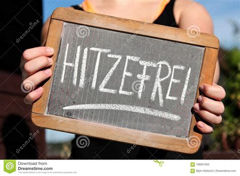 Hitzefrei Stock Image Image Of Girl Show Board Female 106631053